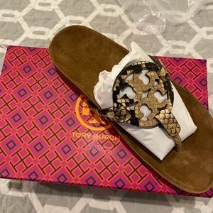 Tory burch miller cloud snakeskin sandals